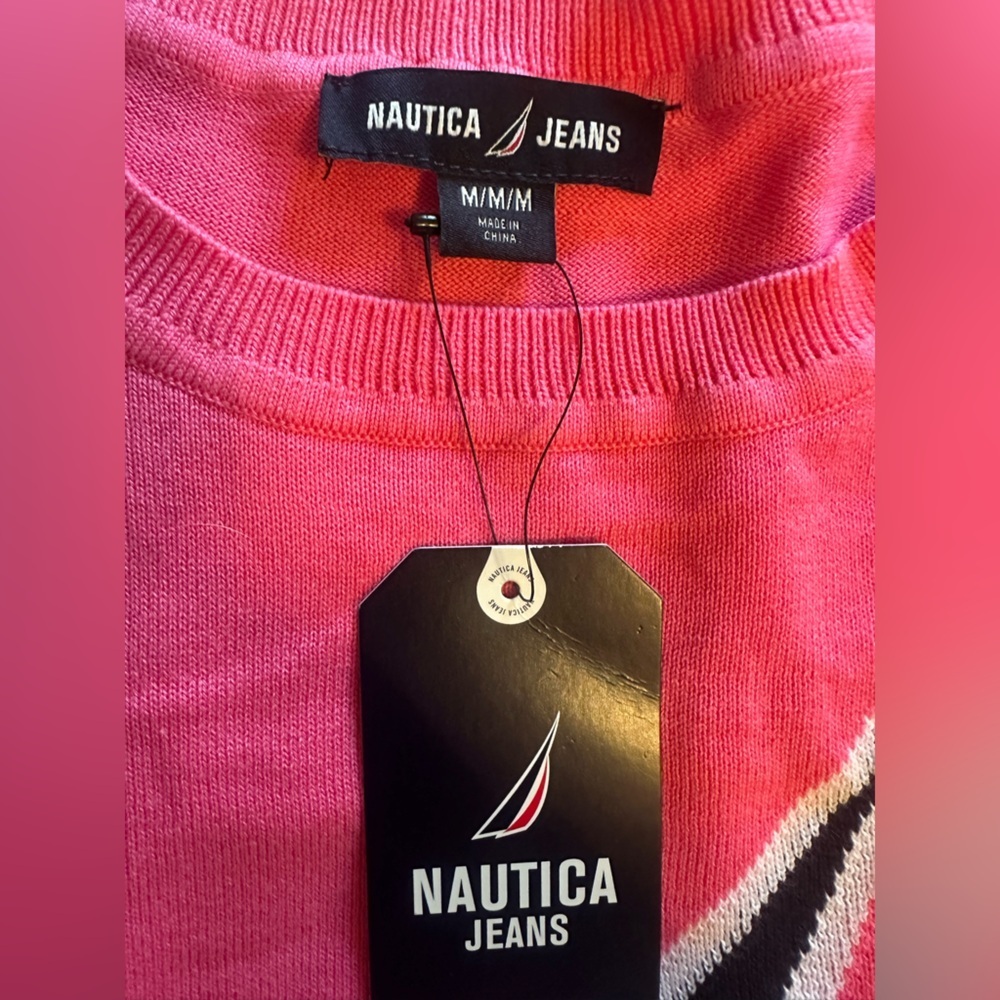 Nautica Women’s Crewneck Pullover Sweater,‎ Pink, Size Medium, NWT - Picture 5 of 6